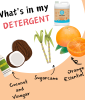Herbiza Natural Liquid Detergent - Sugarcane and Coconut Surfactants with Tea Tree Essential Oil | Mandarin Orange|5 Litre